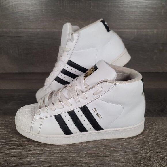 adidas Other - Adidas Pro Model S85956 High Top White/Black Men’s Size 9
